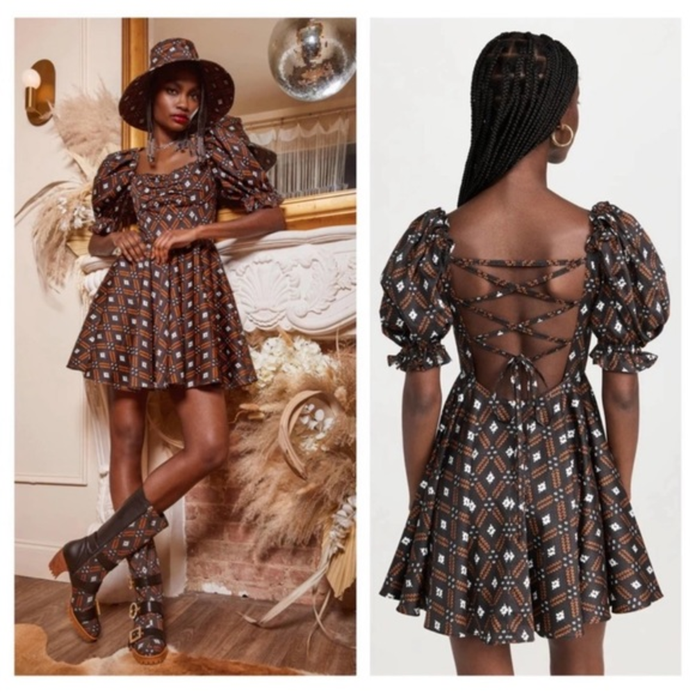 Autumn Adeigbo Camille Dress A line Mini Dress-‎ NWT